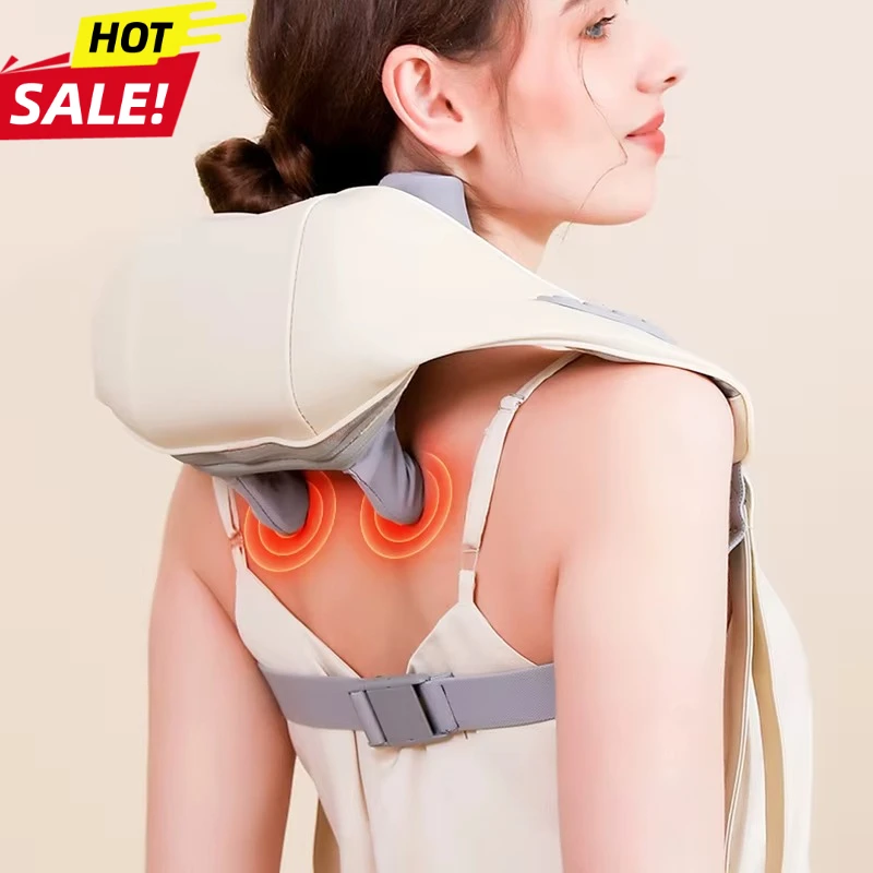 

Shiatsu Neck And Shoulder Massager with LED Red Light Kneading Spine Back Muscle Relaxer for Home Use Shoulder Massage Shawl