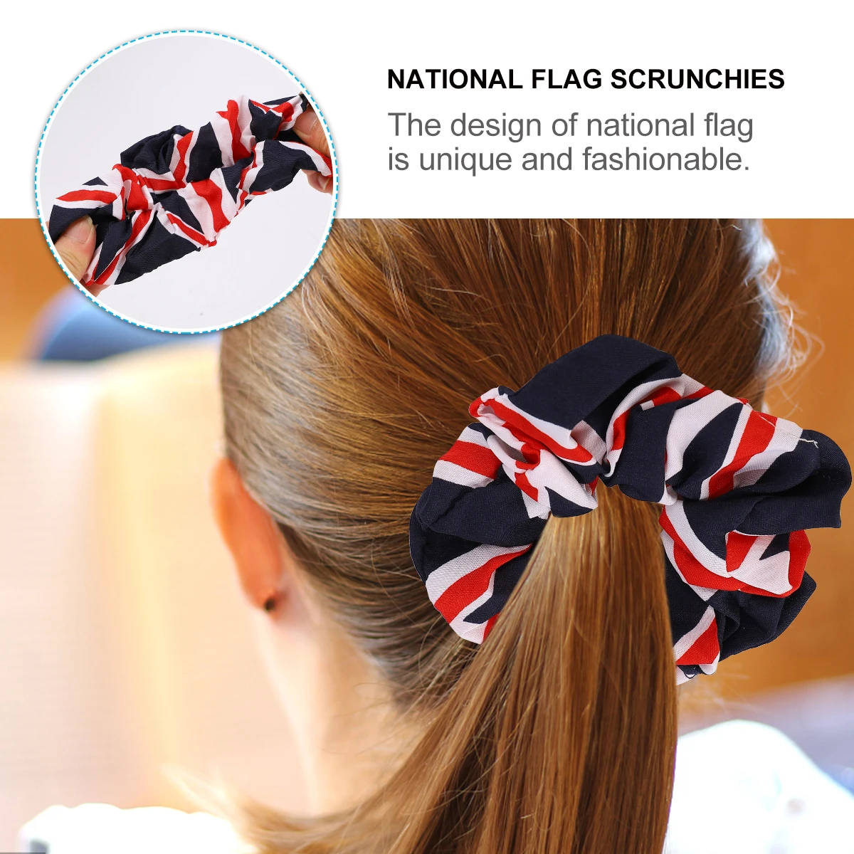 

6pcs Headb s National Flag Scrunchies Lightweight Ponytail Holders Accessories Hair B Ponytail Holder Party Hair Ties Style