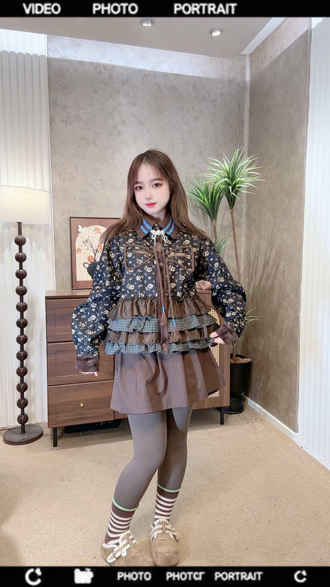 

Faionable Loose Pure Color Design Winter Jaet Women's Casual All-Match Fce-Lined Coat Sli Commute Sle Collar