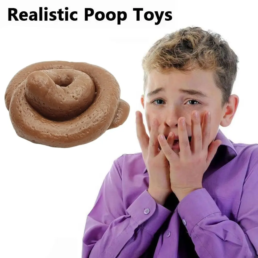 Creative Fake Poop Squeeze Soft Anxiety Relief TPR Fidget Novelty Hand Relax Realistic Shit Squishy Office Desk