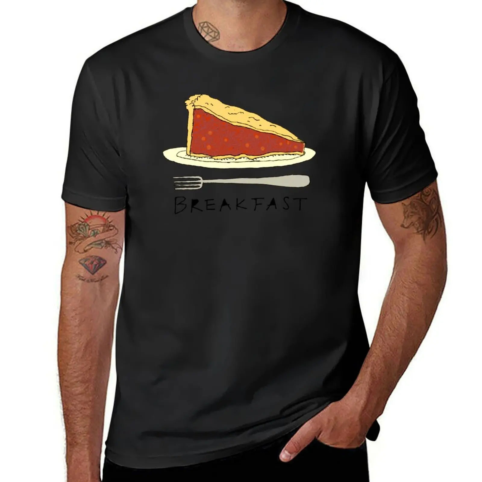 Camiseta de Pie para desayuno para hombre, ropa de anime, tallas grandes, camisetas negras