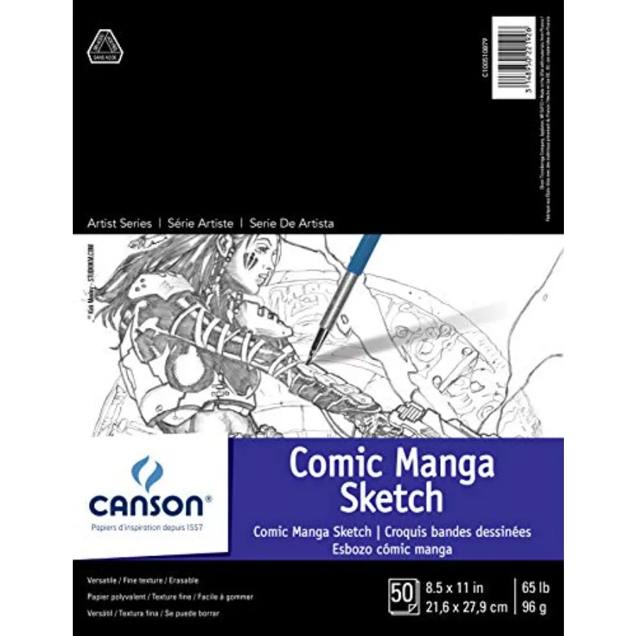 Artist Series and Manga Sketch, Foldover Pad, Inch, 50 Sheets 65lb/96g - Artist Paper for Adults and Students - Graphite, Charc