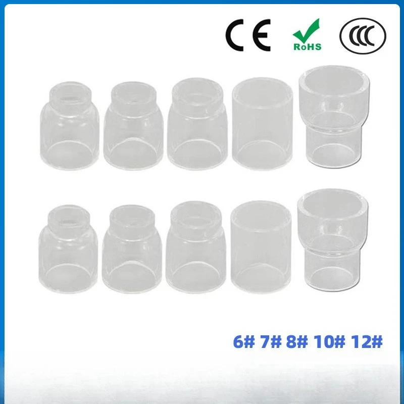 

For Argon arc welding accessories WP17/18/26 transparent ceramic nozzle 12 # high-temperature resistant nozzle quartz cup 10PCS