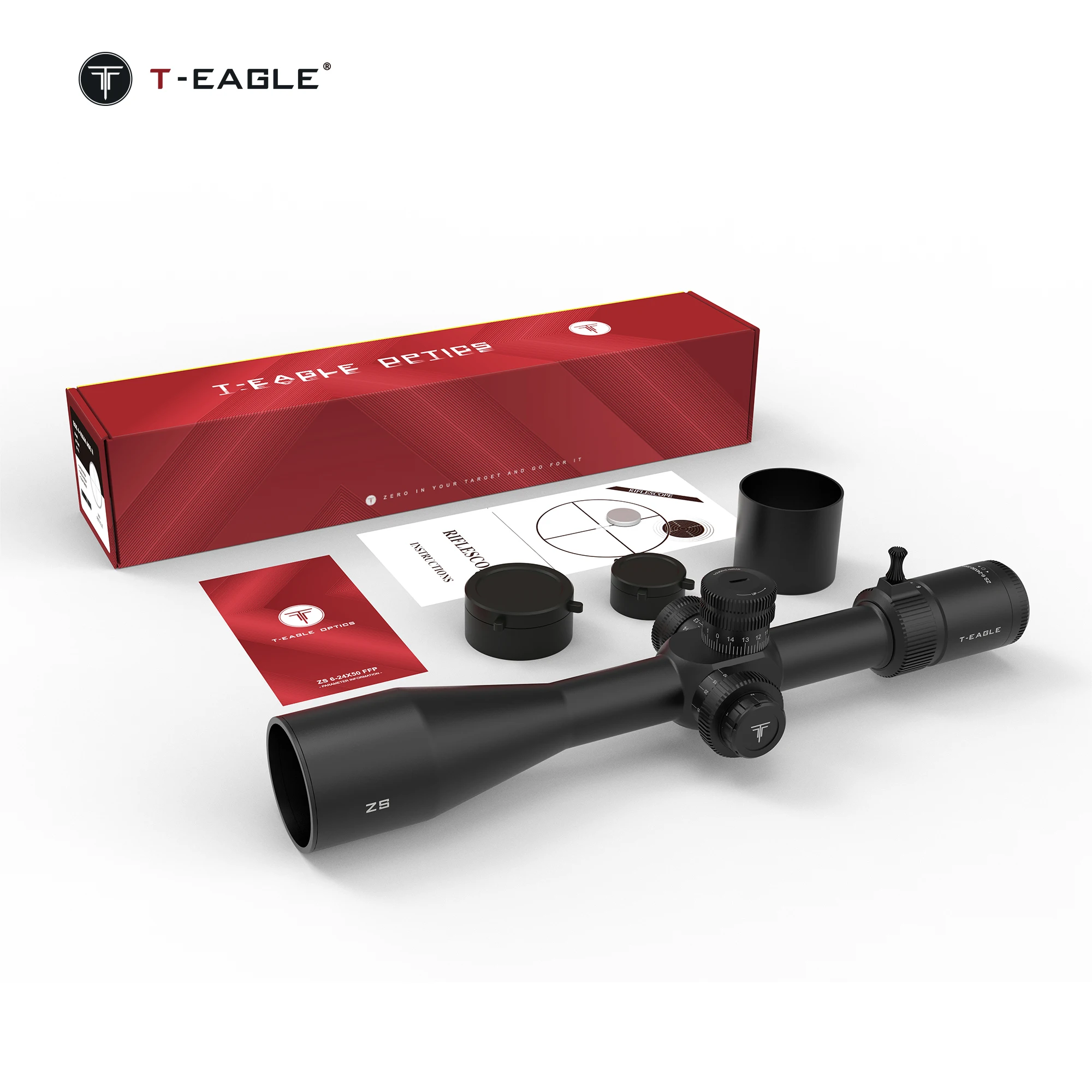 T-EAGLE ZS 6-24x50 FFP Tactical Zero Stop Hunting Riflescope Shooting Spotting Scope PCP Airsoft Optical Sight view 6