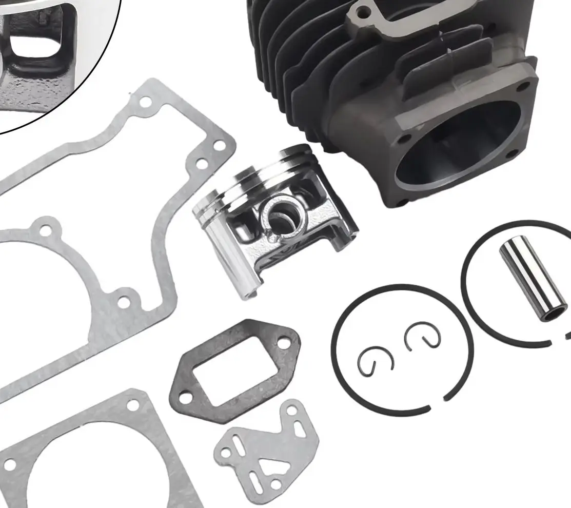 

Cylinder Head And Pistons Kit For 038 MS380 MS381 Chainsaws, Including Gasket, 52mm Garden Power Tool Accessories