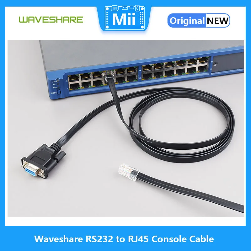 Waveshare สายเคเบิล RS232กับคอนโซล RJ45พอร์ต RS232 DB9ตัวเมียไปยังพอร์ตตัวผู้ RJ45คอนโซลความยาวสายเคเบิล1.8เมตร