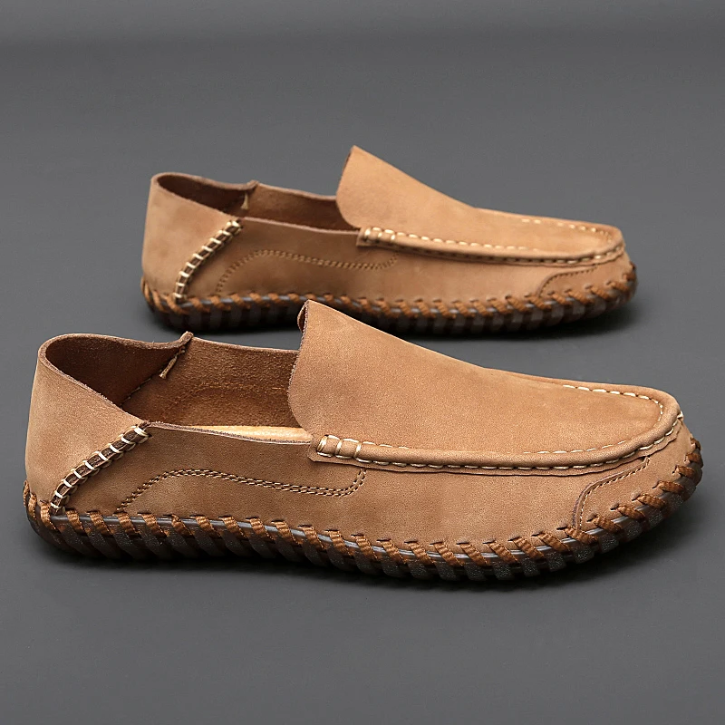 Summer Men's Casual Shoes Handmade Men's Loafers Soft Soled Comfortable Men's Driving Shoes Non Slip Flat Shoes Big Size：38-48