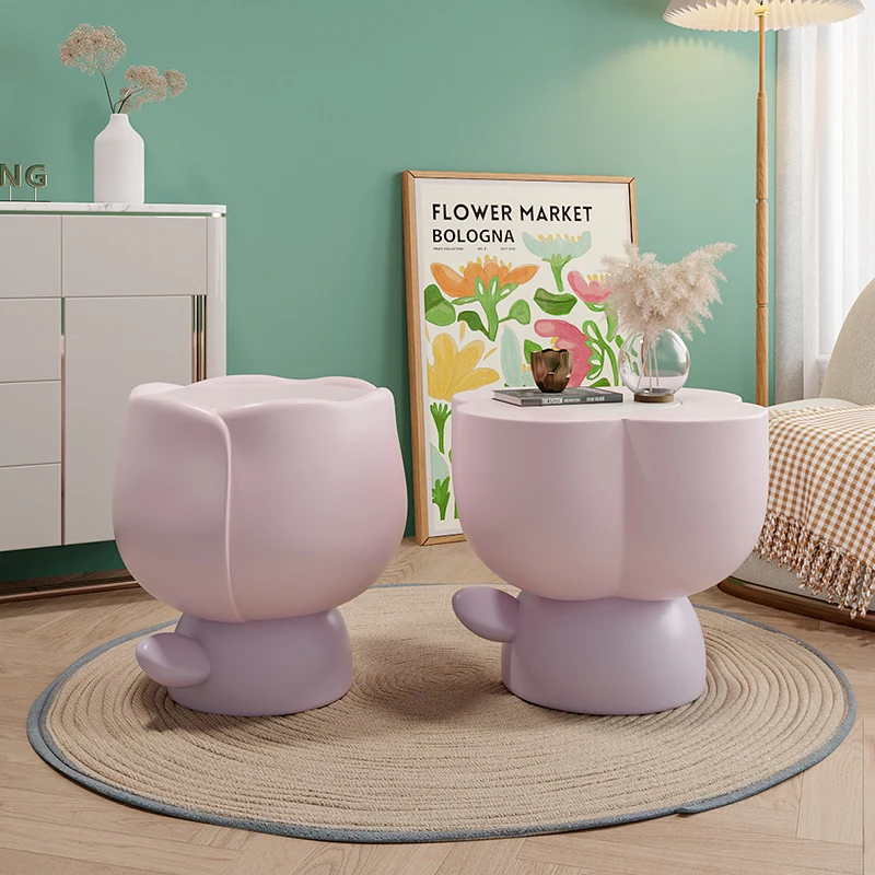 Tulip Flowers Tea Table Small Table Round Table Creative Nightstand Side A Few Lovely Living Room Sofa Cream Wind