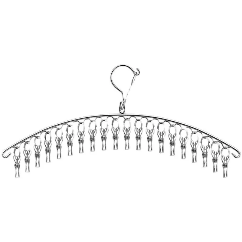 Image of 10/20 Pegs Edelstahl Kleidung Trocknen Kleiderbügel Winddicht Kleidung Rack Clips Socke Wäsche Airer Kleiderbügel Unterwäsche Socken Halter
