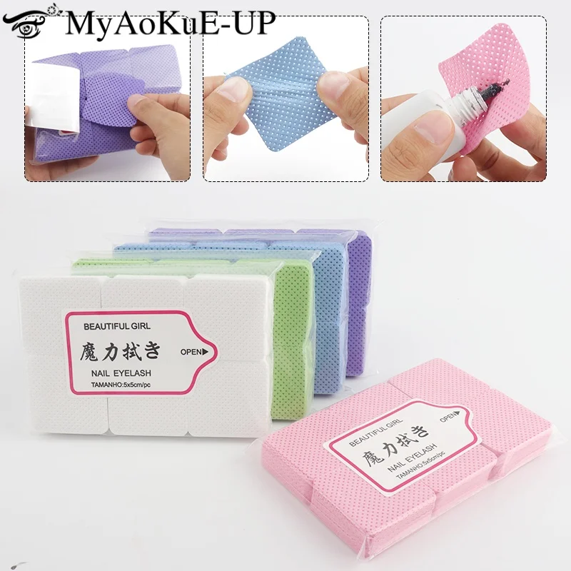 300 قطعة خالية من الوبر مناديل الأظافر مزيل طلاء الأظافر رمش تمديد الغراء مناديل التنظيف ماصة لينة أداة إزالة الصواميل لفن الأظافر