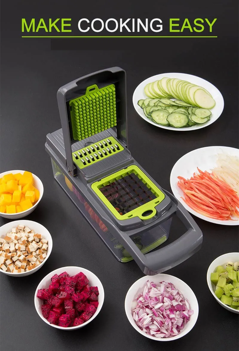 15-In-1 Vegetable Fruit Chopper Cutter Food Onion Veggie Dicer Slicer Kitchen view 2