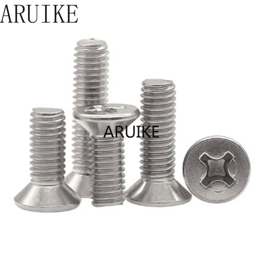 

100pcs/Lot GB819 M2x10 mm M2*10 304 Stainless Steel flat head cross Countersunk screw