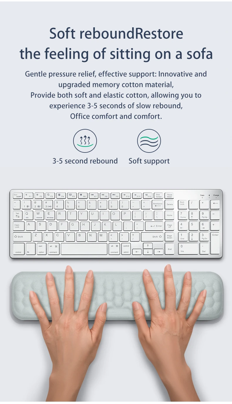 Tastatur Maus Handgelenk Rest Pad Memory Foam Hand Rest Unterstützung Unterstützung Ergonomische Handgelenk Kissen Pad Memory Foam Für Notebook Laptops – Detail 7