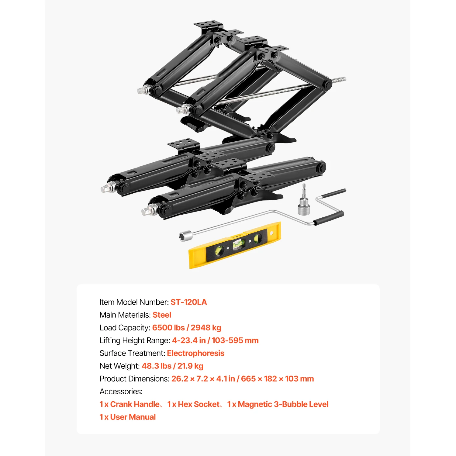 5000/6500/9000 lbs RV Scissor Jacks RV Stabilizer Leveling Scissor Jacks, Set of 4, Heavy Duty Stabilizer Jack for RV