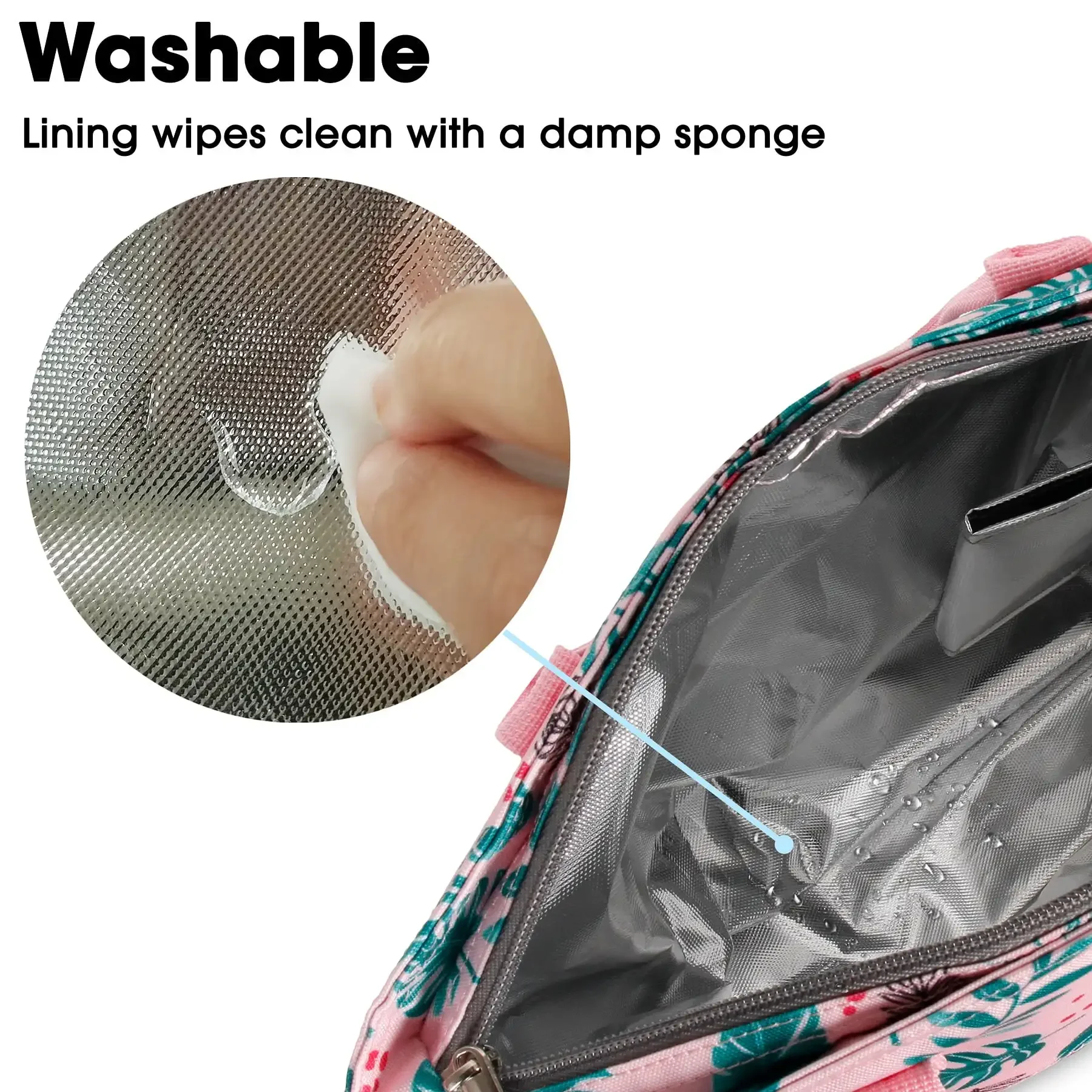 학교 및 직장용 여성용 Lola 절연 점심 토트 백, 팜 리프