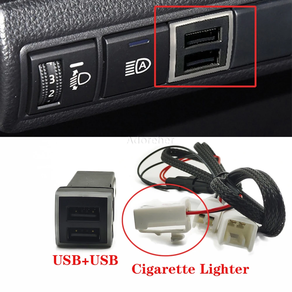 For Toyota Corolla LEVIN Prado KLUGER Venza with QC3 0 Double Quick Charger Square Atmosphere Lamp Car Charger