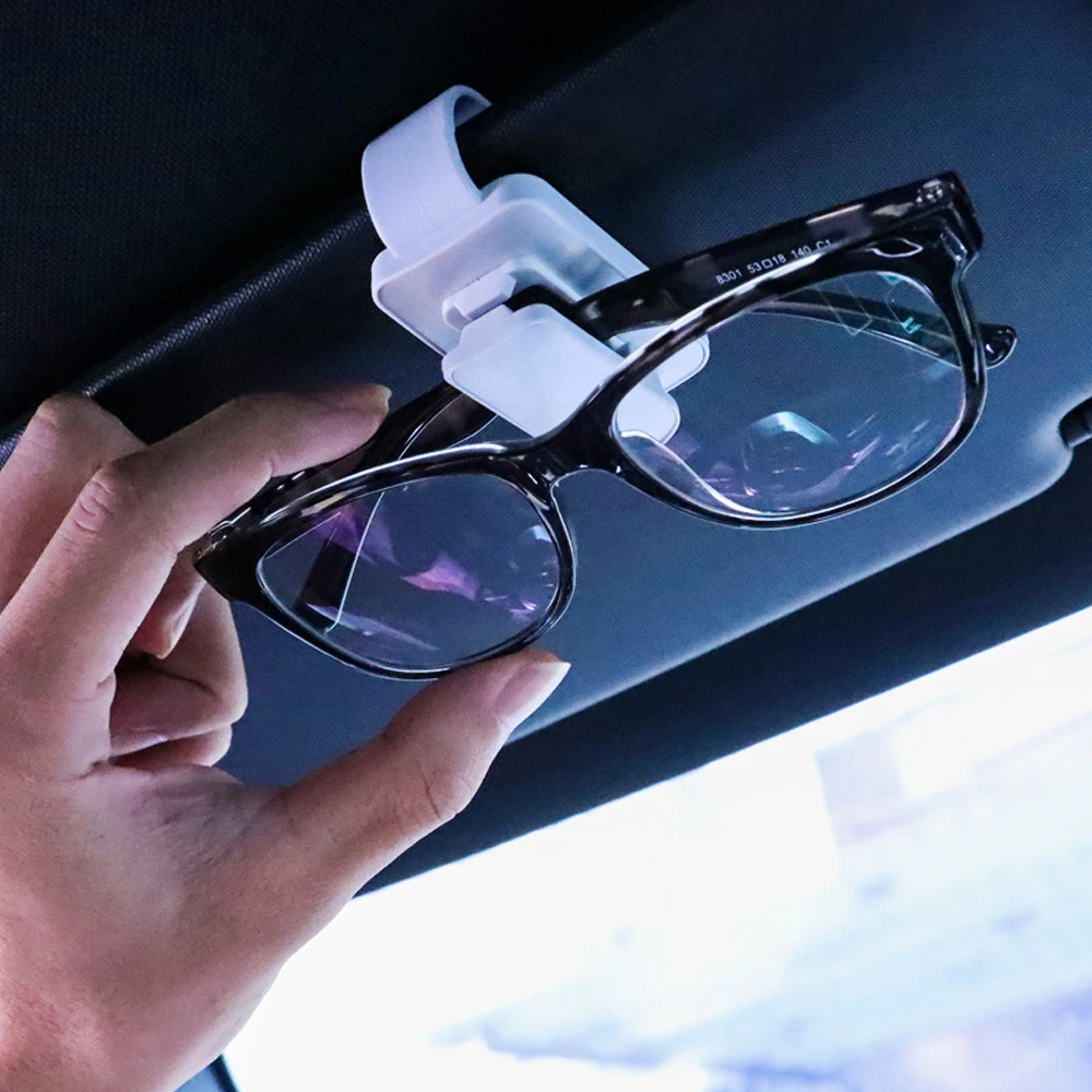 1Pcs Universal Car Auto Sunglasses Holder Hanger, Eyeglasses Mount for Sun Visor Ticket Card Glasses Clip Fastener Accessories