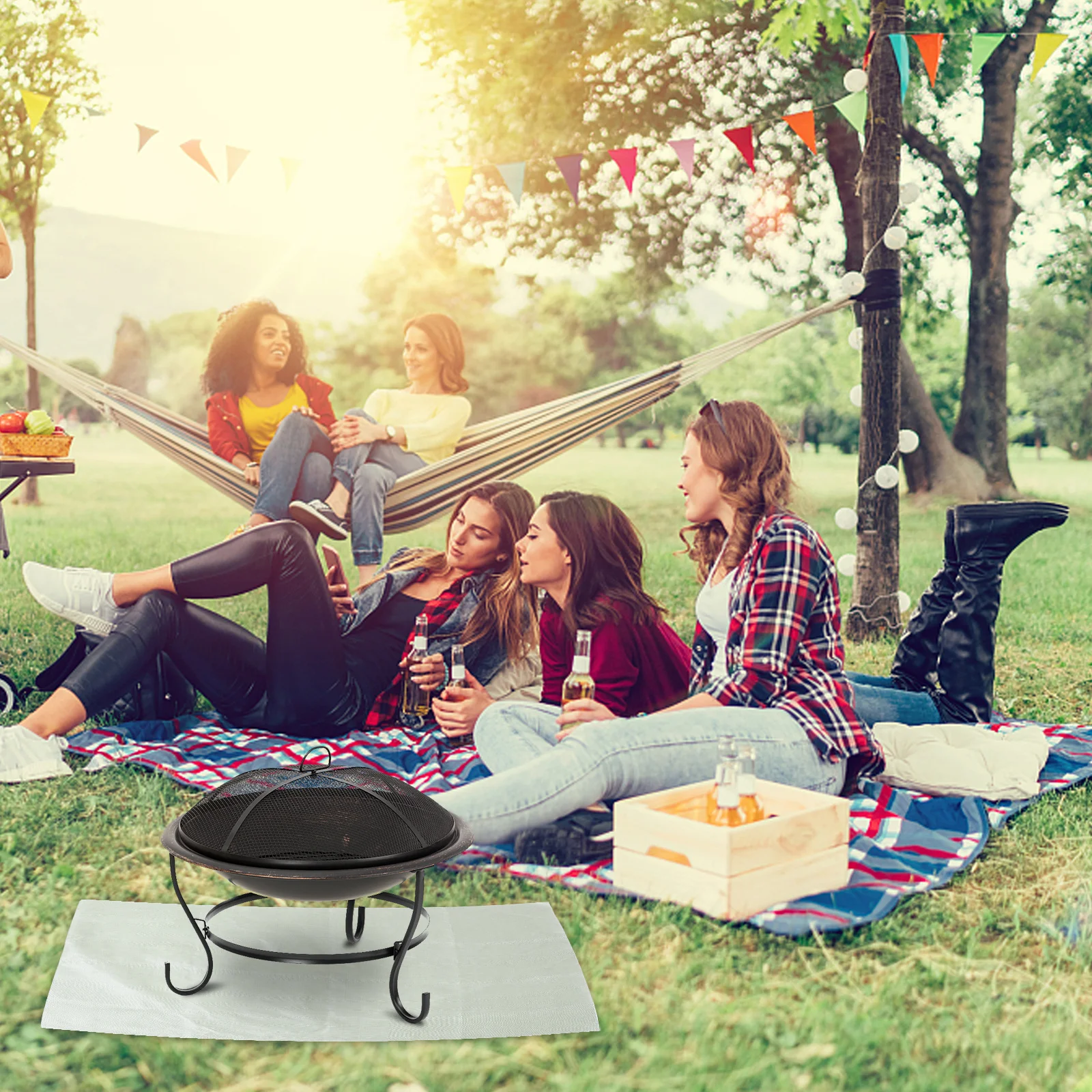 

1 pc Fireproof Mat Grey Portable Folding Heat Insulation Pad For Outdoor Picnic Barbecue Camping Stove Protection Blanket