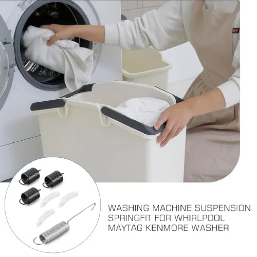 3 Springs for suspension Kit for Washing Machines with Counterweight and Tub Pads to Reduce Noise and Improve Stability