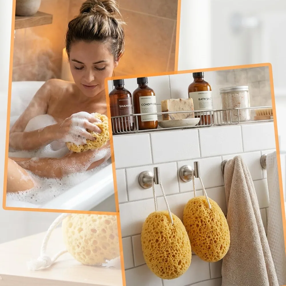 Bath Sponges Body Wash Back Scrubbers Soft Exfoliating Sponges Face Puff Reusable Shower Foam for Women Men Cleaning Tools 2PCS