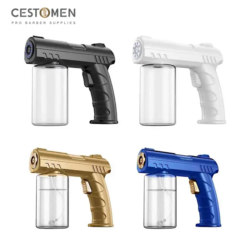 

CESTOMEN 280ml Portable Wireless Sprayer USB Nano Blue Light Steam Spray Atomizer Hair Salon Barber Men Aftershave Spray Tools