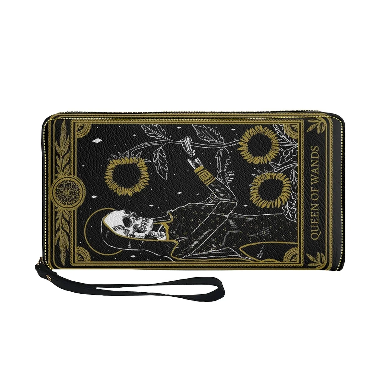 Black Skull Design Women Wallets Luxury PU Leather Ladies Purse with Zipper Casual Multifunction Girls Card Holder Woman Bolsa