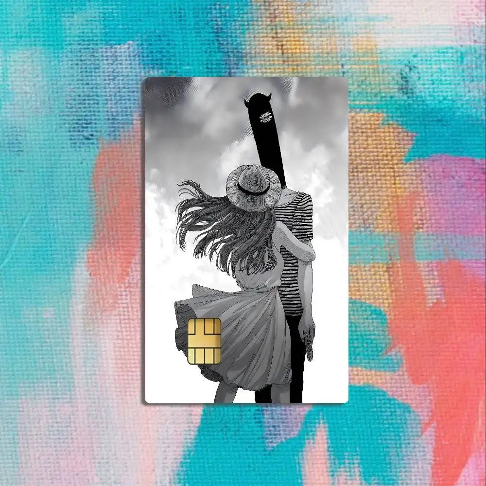 G-Goodnight Punpun Oyasumi Credit Card 4PCS Anti-scratch Waterproof Stickers for Bank Debit Decorative Protection