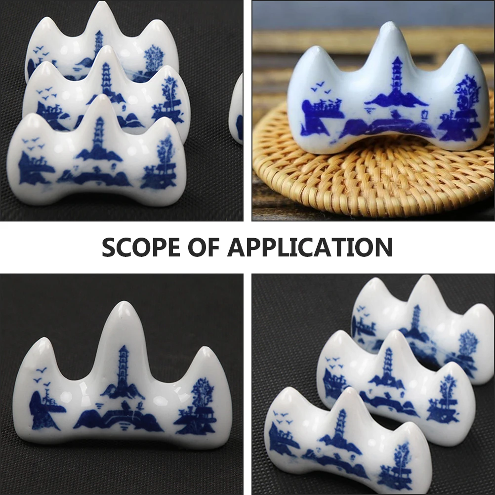 12Pcs Calligraphy Brush Holder Ceramic Pen Rest for Ink Drawing Pens Elegant Simple Design Writing Brush Support Rack