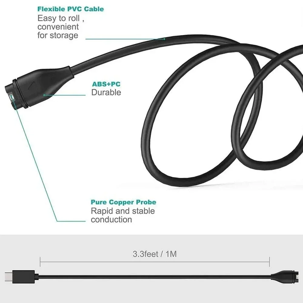 شاحن من النوع C لـ Garmin Venu 3 3S 2 2S /Venu 2 Plus/Venu Sq/Approach S70 S40 S60/ غريزة 2X USB-C كابل شحن سلك البيانات #3
