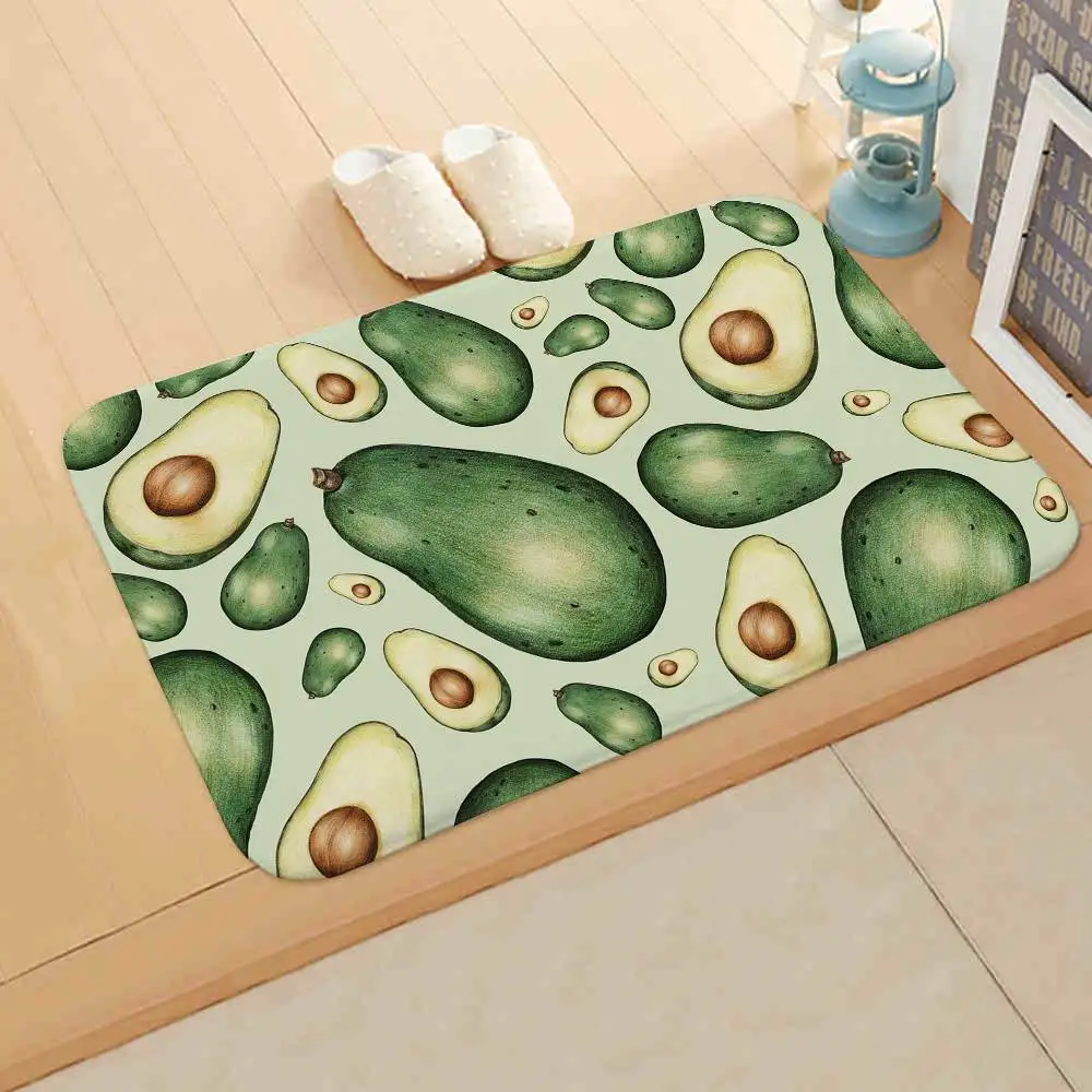 Alfombra absorbente de aguacate para baño, puerta Simple, resistente a la suciedad, para el hogar, cocina, alfombrilla para pies, alfombrilla de entrada