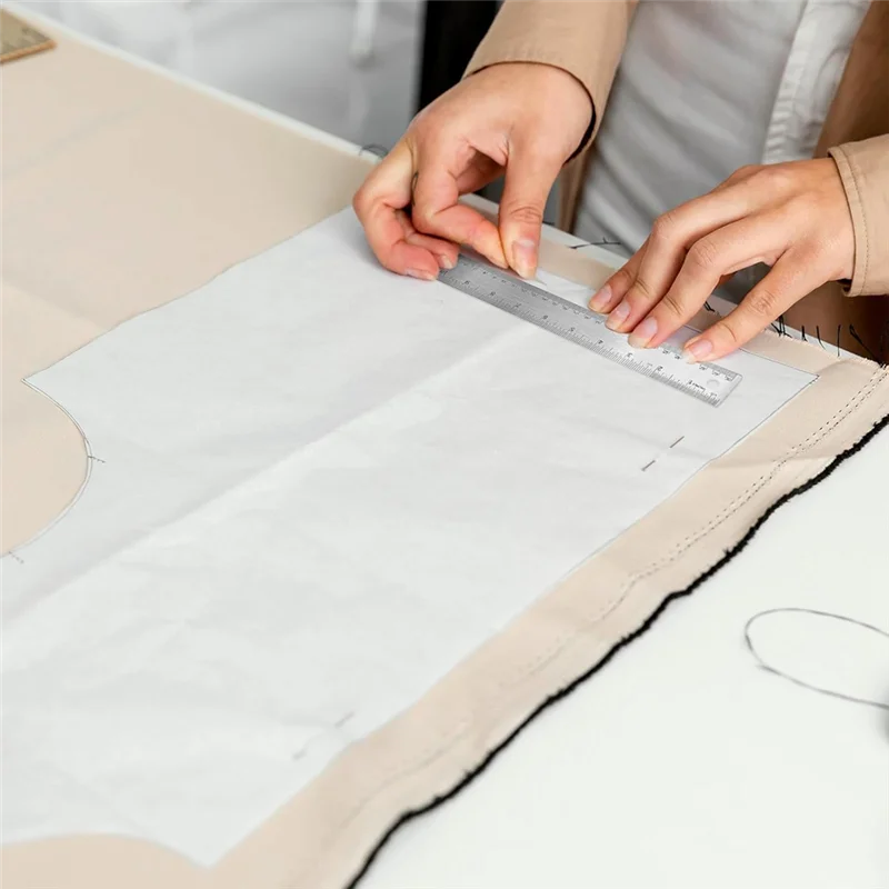 Penggaris Baja Tahan Karat dengan Dukungan Gabus 5 Buah Efisien, Penggaris Logam 6/8/12/14/16 Inci, Penggaris Tepi Lurus Penggaris Logam Antiselip