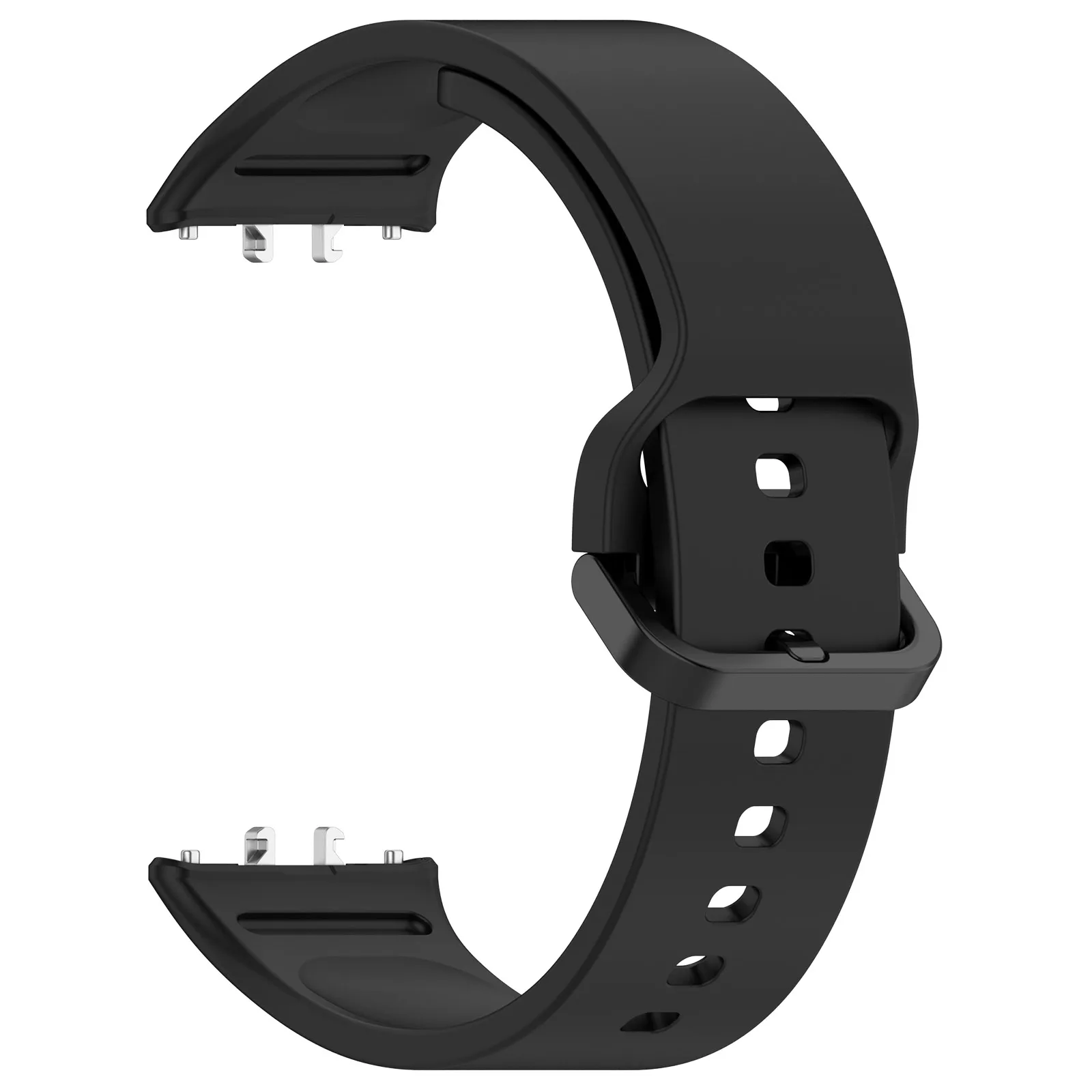 Para Samsung Galaxy Fit3 (SM-R390) Pulsera de reloj Correa de silicona suave con hebilla plana - Negro
