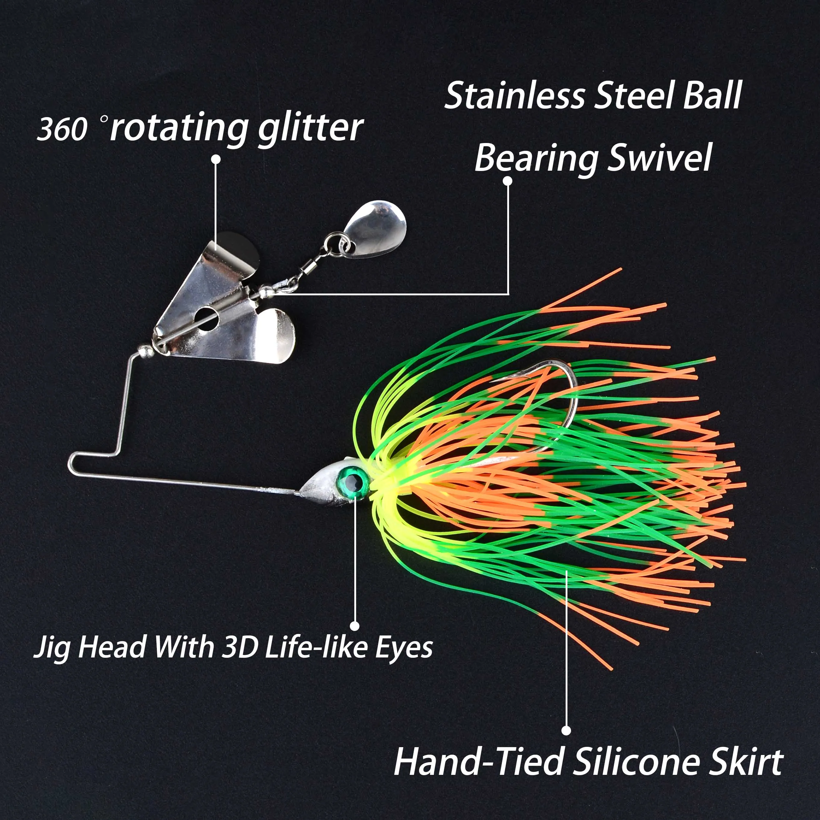 1pc Swivel Fish Hard Bait Fishing Lures Sinking 14.5g Spinner Spoon Artificial Baits Metal Sequins Spinnerbait Wobblers For Pike