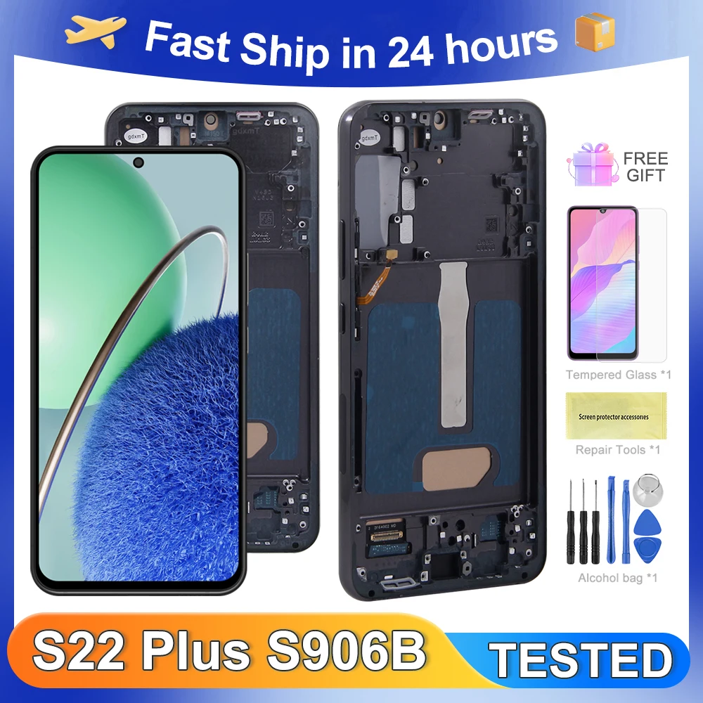 

For Samsung S22+ Tested For S22 Plus S906B S906 S906W S906N S906E LCD Display Touch Screen Digitizer Assembly Replacement