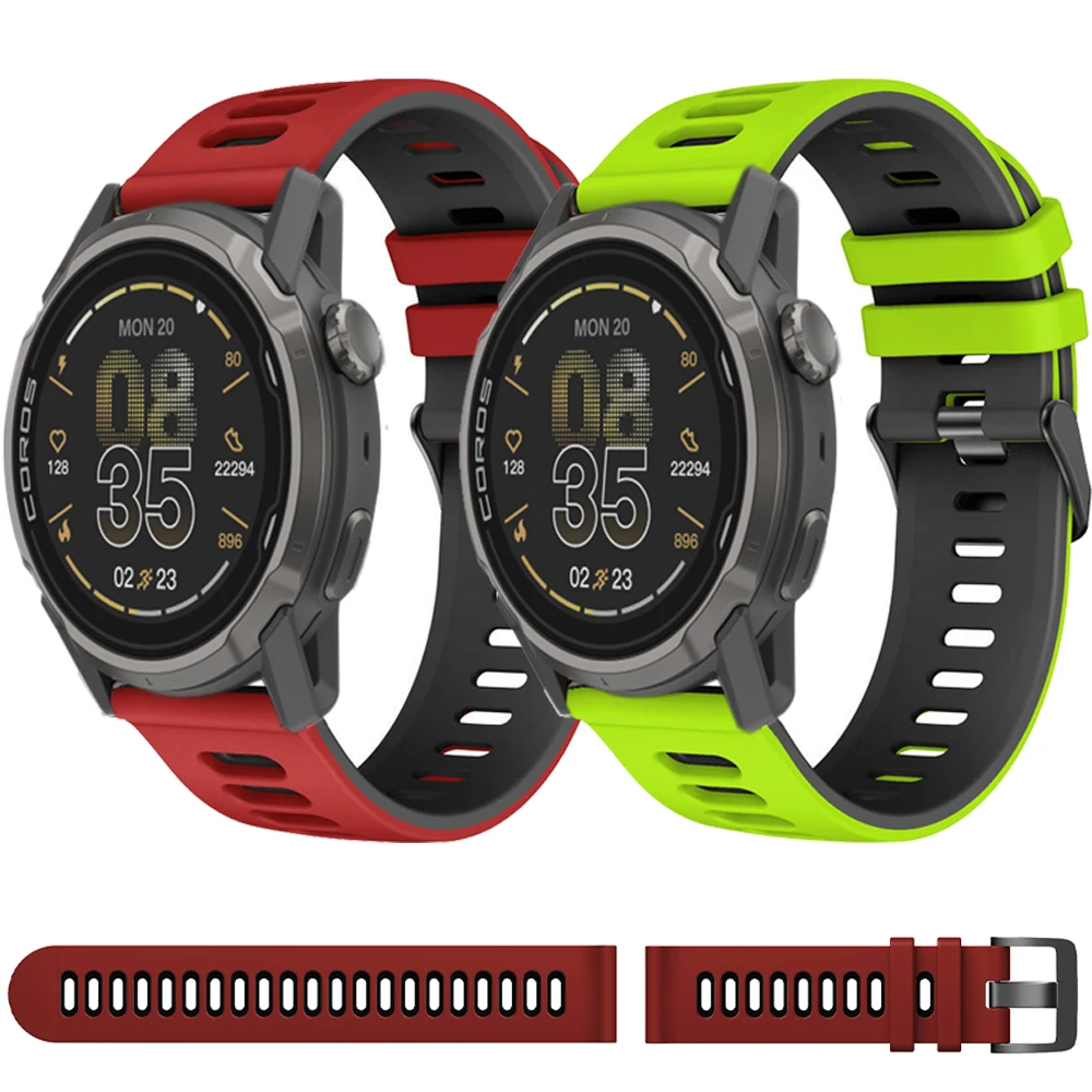 22mm 20mm Silicone Strap for COROS PACE Pro 3/2/APEX 4 42mm/APEX 2 Pro Wristband for Suunto Vertical 2 1/Ocean/Run/Race 2 S Belt