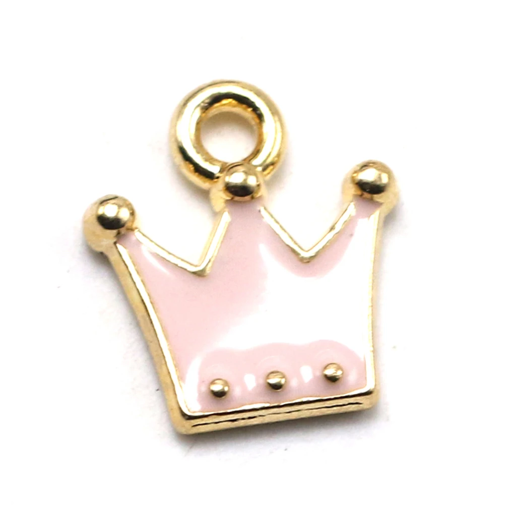 

20pcs Crown Earrings Alloy Charms for Bracelets Enamel Necklaces DIY Jewelry Making Supplies Metal Pendants Accessories