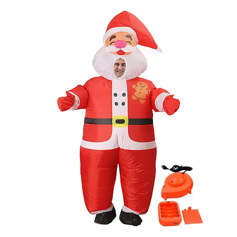 Inflatable Santa Claus Costumes Unisex Adult Christmas Christmas Costume Christmas Outfit Blow Up Holiday Props For Adults