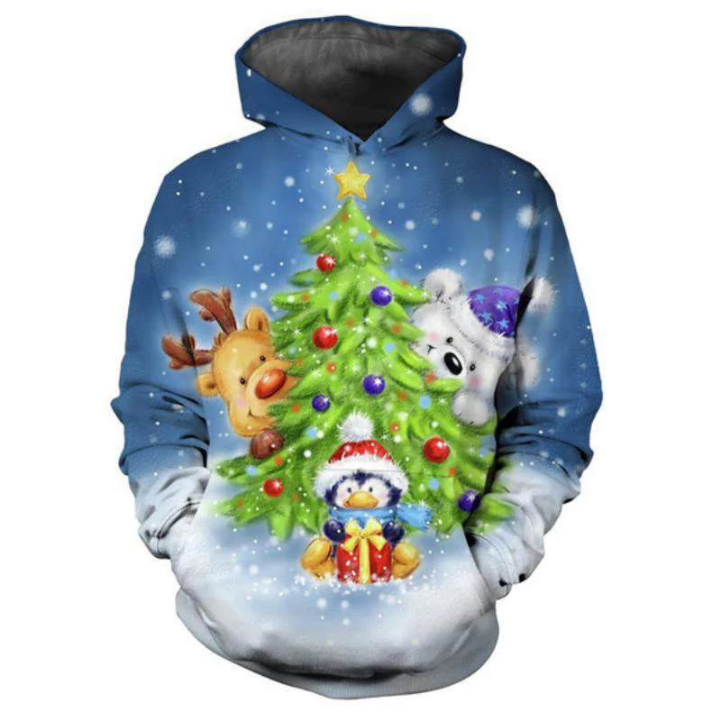 Men's casual and comfortable hooded sweatshirts suitable for autumn and winter Christmas men's personalized fashion hoodies 2024