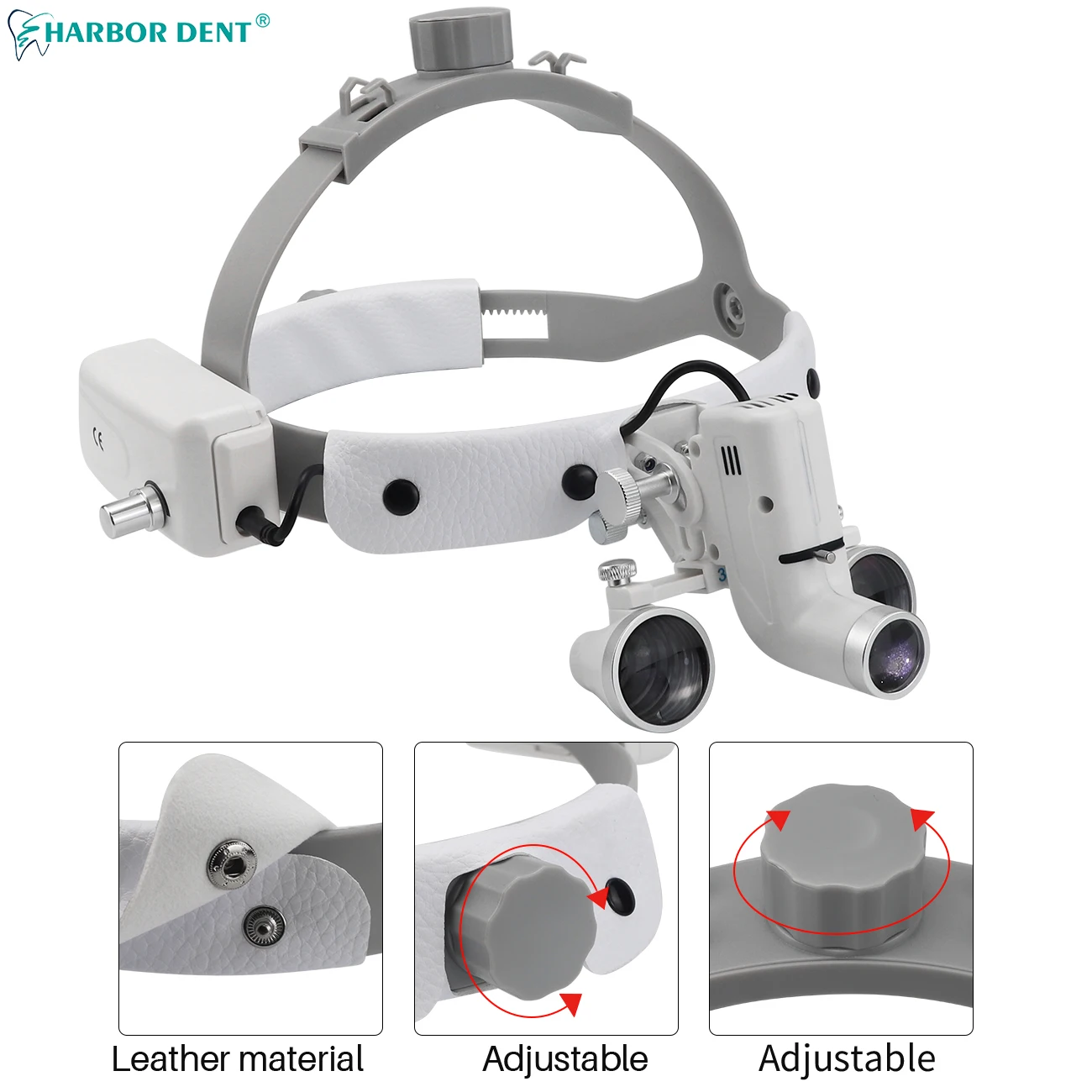 5W Dental Binocular Loupes2.5x 3.5xHeadband Adjustable With LED Headlight Dentist Magnification Dentistry  Laboratory