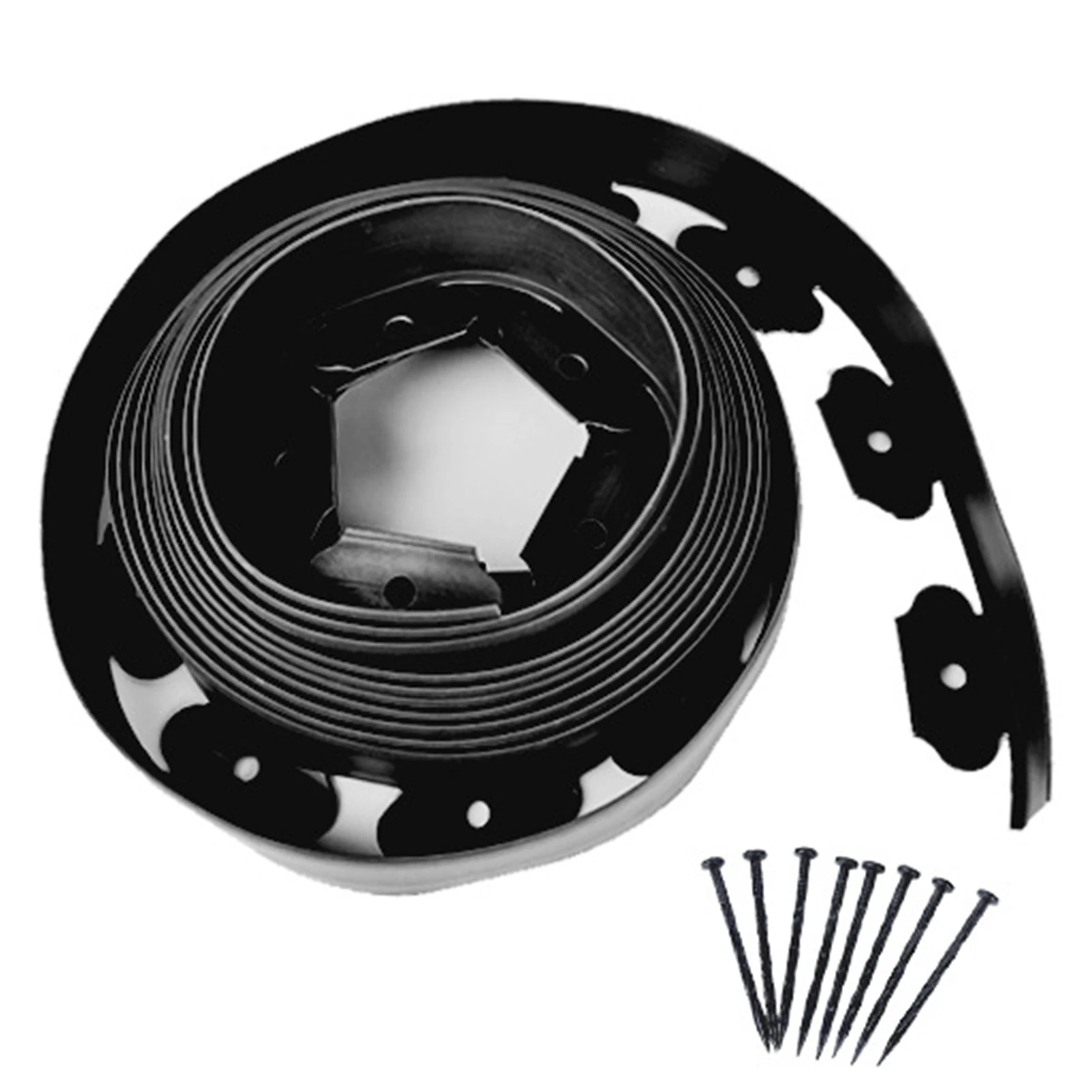 Garden 1000cm Landscape Edging Kit, Garden Edging Coil Comes with 30 Pcs Spikes, No Dig Lawn Border Design