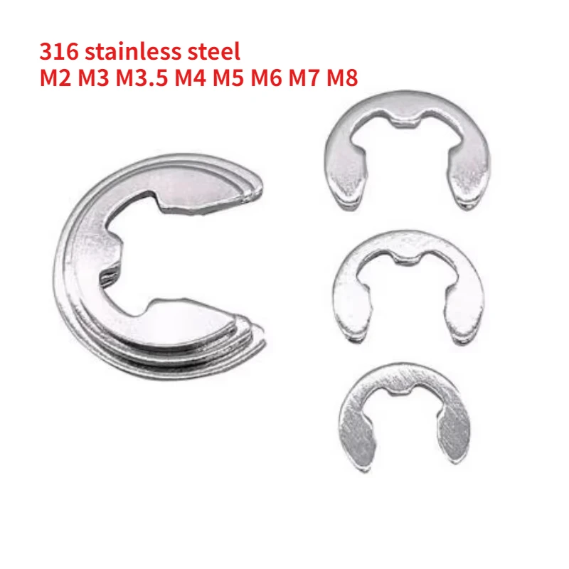 100-400pcs M2 M3 M3.5 M4 M5 M6 M7 M8 316 Stainless Steel Shaft Retaining Ring Washer External E Clip Circlip