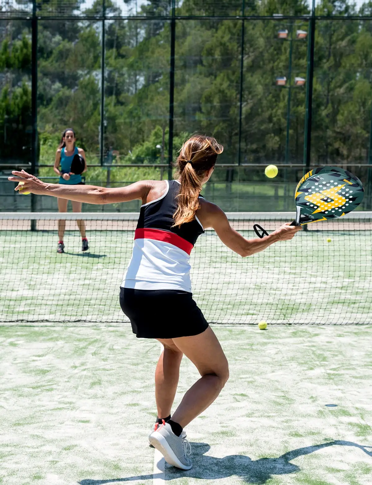 Raquette de padel bleue, Surface en Fiber de carbone avec noyau en mousse flexible à mémoire EVA, raquettes de tennis légères, équipement d'extérieur