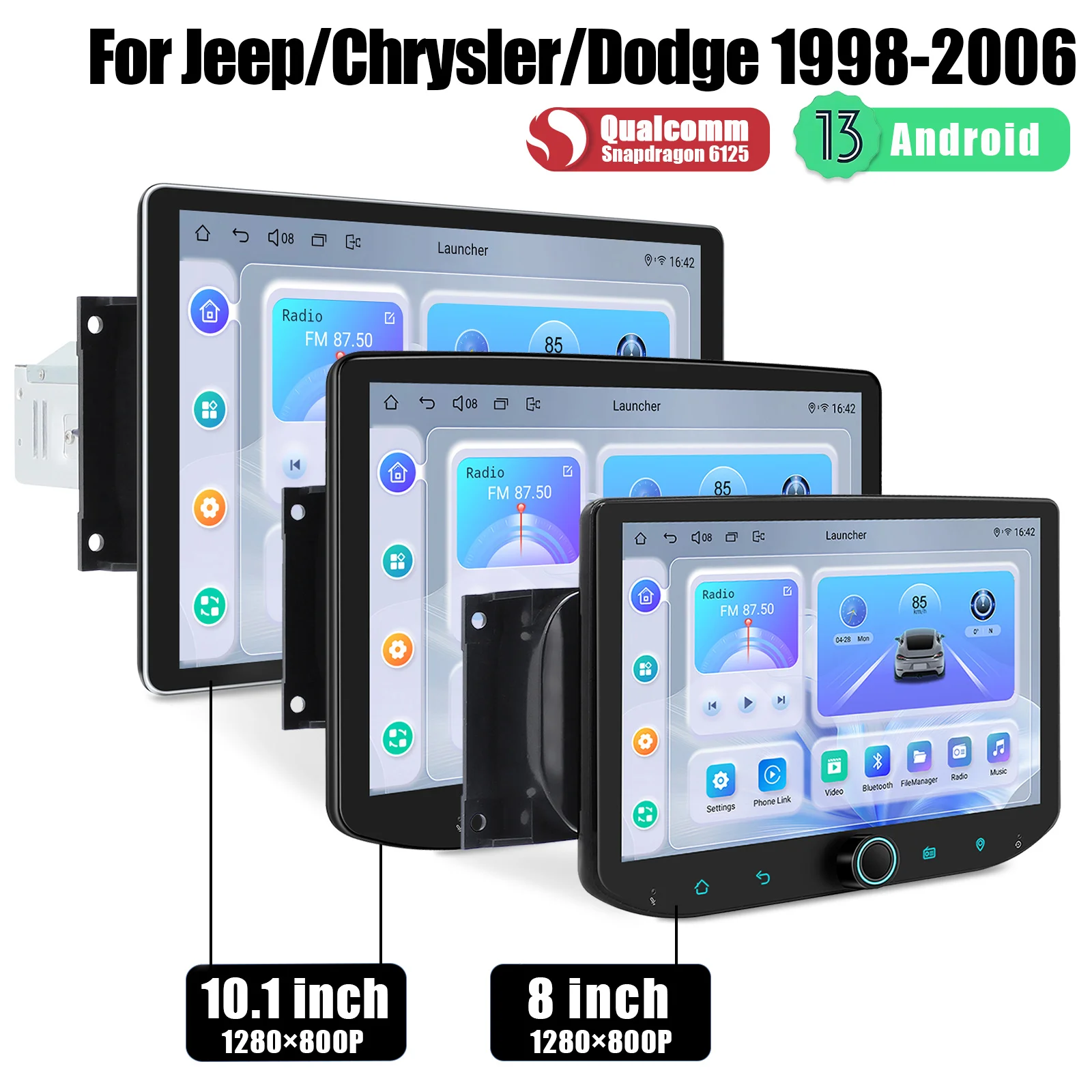 Автомобильная стереосистема Android Joying 8/10.1 дюйма для Jeep/Dodge/Chrysler 1998-2006, GPS-навигация, без приборной панели, резка Keep Boston Audio