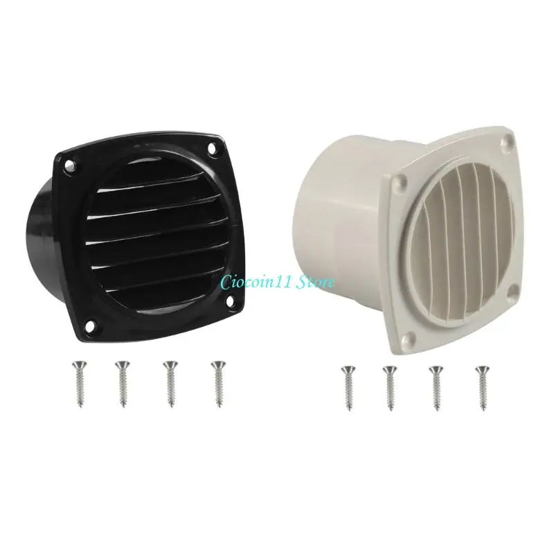 Y1UB Air Outlet Boat Vent Ducting Ventilation Air Vent Louvered Grille Hose Vent Air Hose Thru Vent with Mounting Screws
