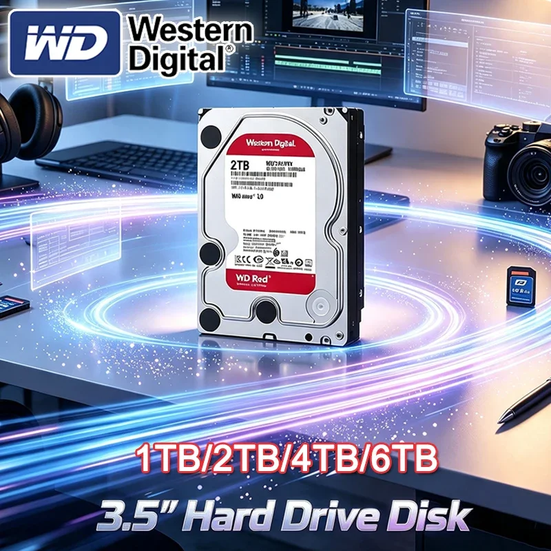 Western Digital WD Red 4TB 2TB 3TB Red NAS Hard Disk Drive 3.5" 6TB Internal Hard Drive 5400RPM SATA 6Gb/s 64MB Cache ForDesktop