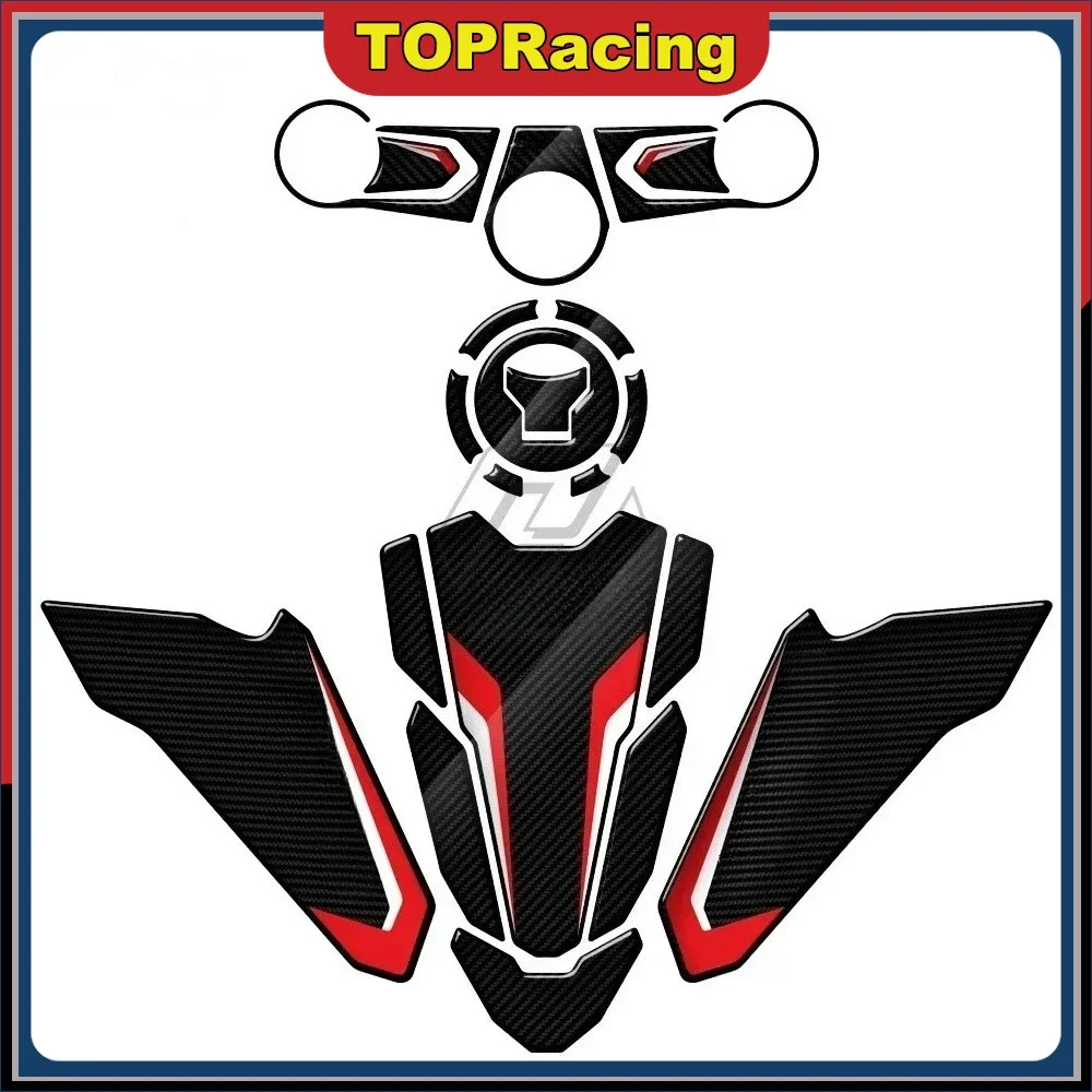 

3D CBR650R Sticker Carbon-look Triple Yoke Defender Side Tank Pad Protection For Honda CBR650R 2019-2022