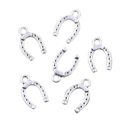 30pcs Charms Lucky Horseshoe Good Luck Talisman 14x9mm Antique Silver Color Pendants Making DIY Handmade Tibetan Finding Jewelry