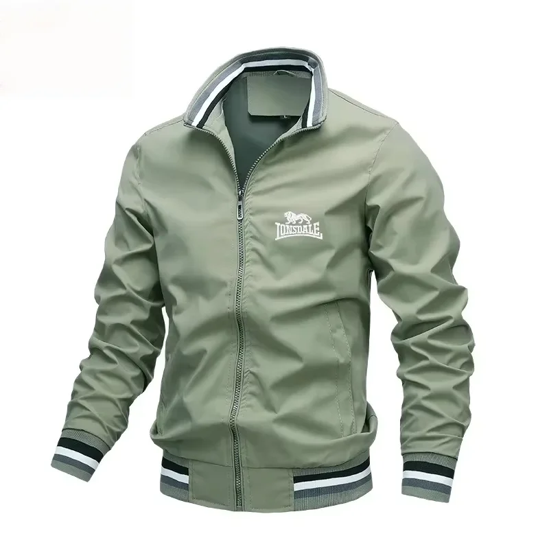 

Embroidered Autumn and Winter Men's Stand Collar Casual Zipper Jacket Outdoor Sports Coat Windbreaker Jacket for Men Waterproof