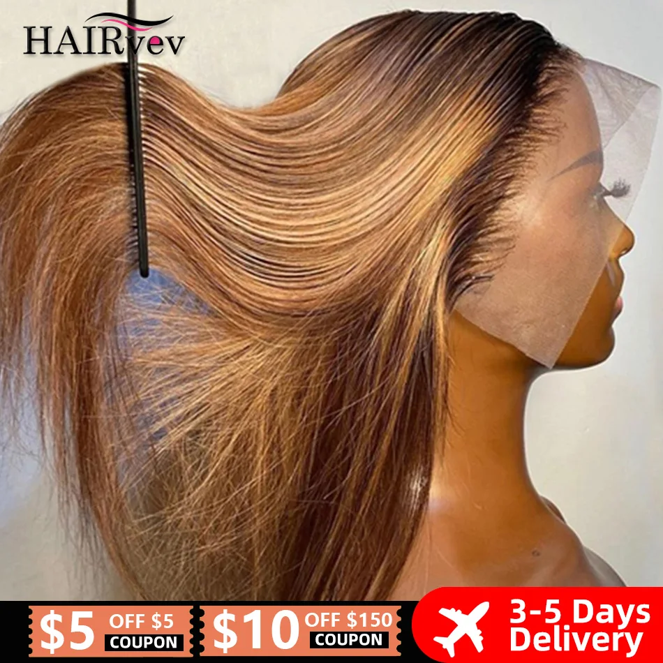 

13x4 Highlight Colored Lace Front Wigs Straight Human Hair Wigs For Women Ombre Honey Blonde 13x6 HD Lace Frontal Wig PrePlucked