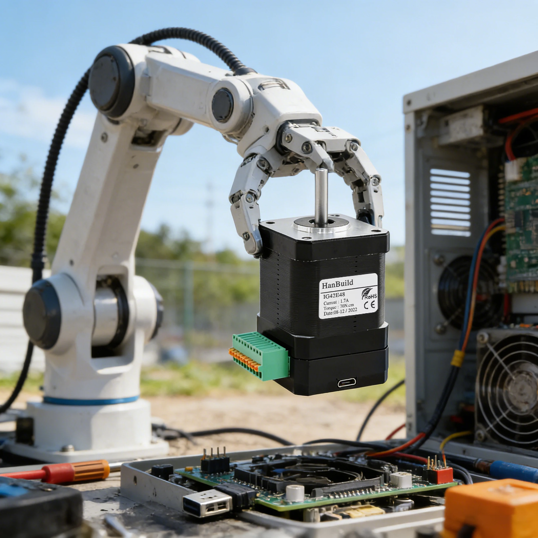 

2.0A 0.5N.M IG42E48 NEMA17 Встроенный шаговый привод с замкнутым контуром Промышленная автоматизация, медицинская техника, технологика робототехники